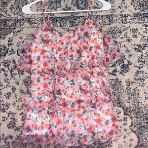 Floral ruffled blouse